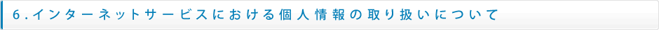 6.インターネットサービスにおける個人情報の取り扱いについて